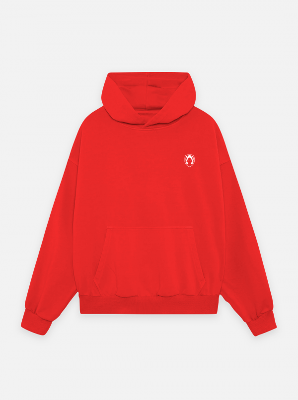 颜色包 - 红色超大版型连帽衫