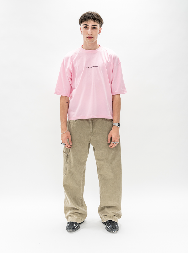 COLOR PACK  SS24  - OVERSIZED FIT TEE PINK LETTERING
