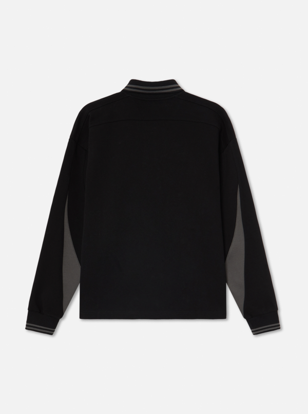 HERETICS 10 PANEL LONG SLEEVE POLO BLACK