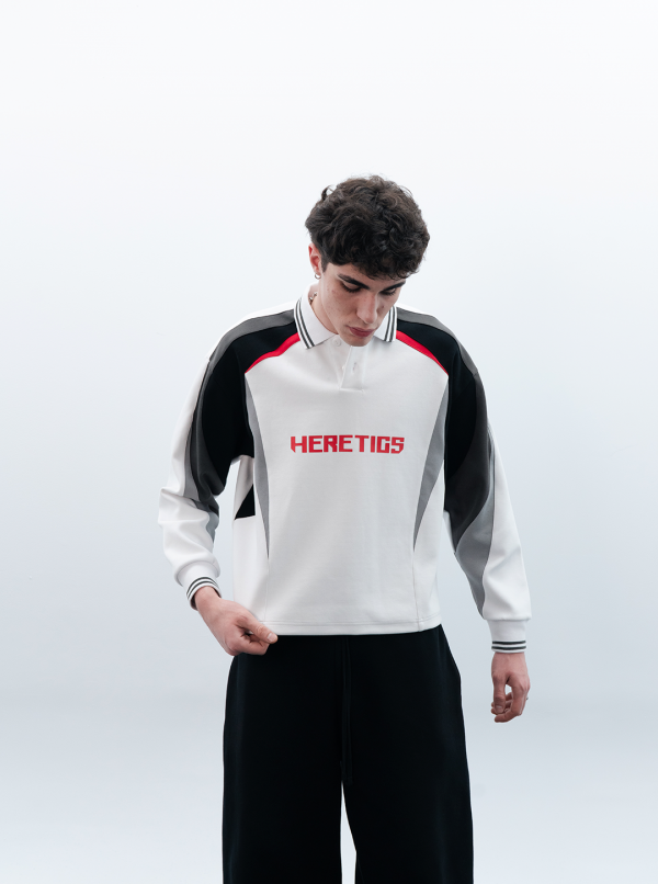 HERETICS 10 PANEL LONG SLEEVE POLO RED