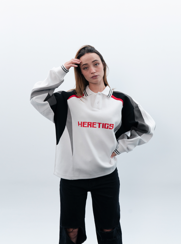HERETICS 10 PANEL LONG SLEEVE POLO RED